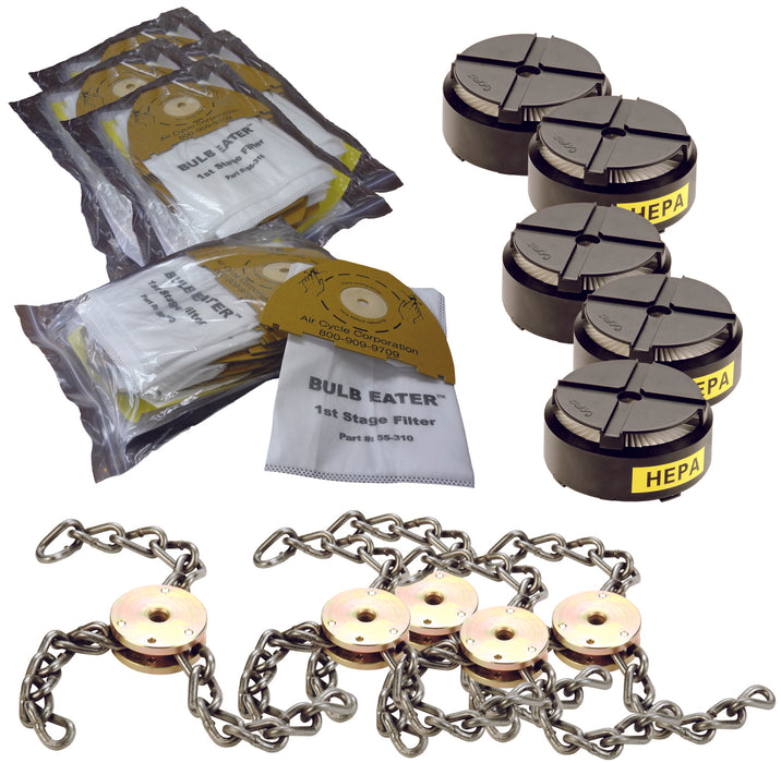 CFL Jumbo Filter Combo Kit (100 Filters, 5 HEPA & 5 Spinners)